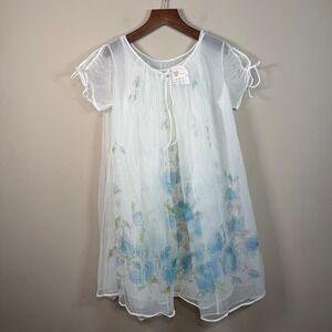 NWT Vintage Rogers Lingerie 100% Nylon Tricot Gown & Peignoir Set Size Large